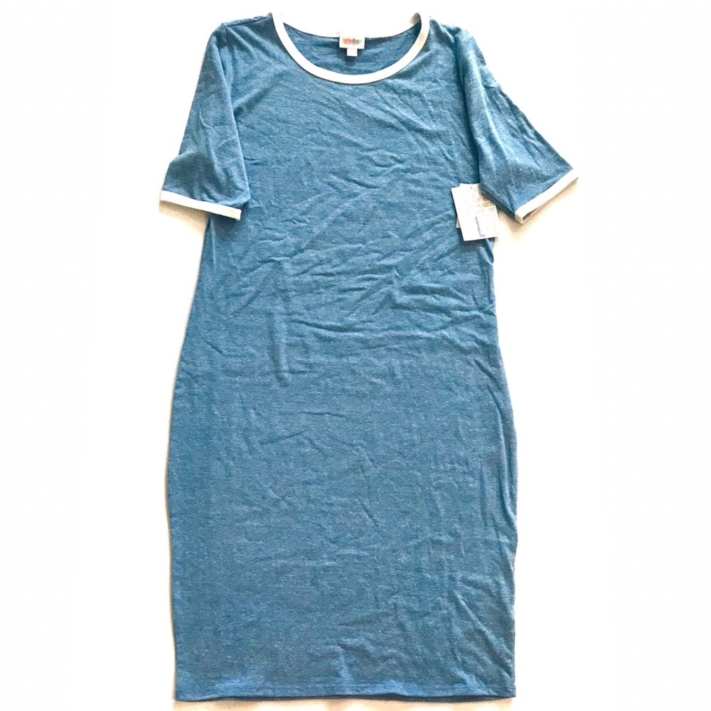 LuLaRoe Julia Dress Chambray Heather Blue